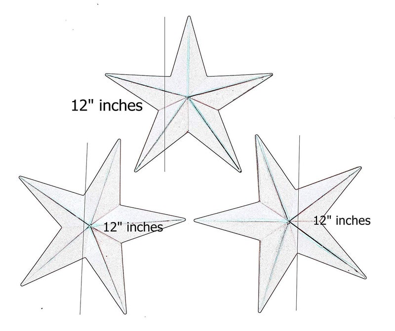 Bellaa 23547 Western Metal Stars Wall Decoration Black Texas Barn Farmhouse Ranch Cottage Lodge Outdoor Home Decor 12 Inch Each Set of 3 - Image 3